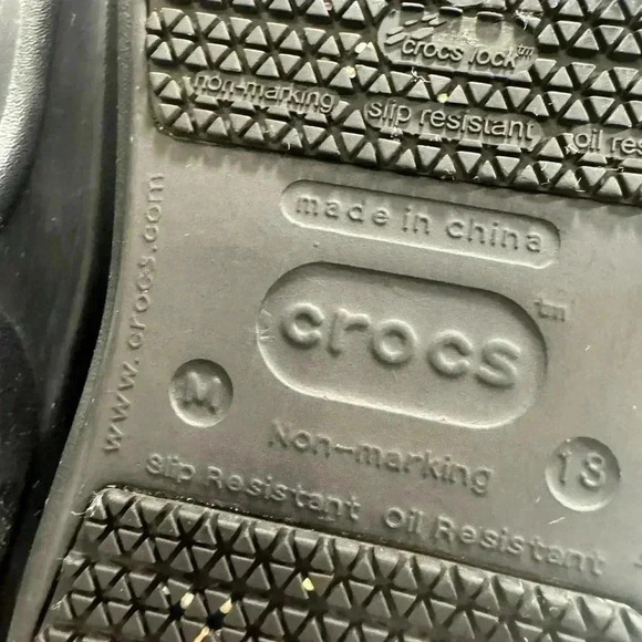 Crocs men’s black slip on shoes. Ankle strap Size 13 perfect condition main image 5